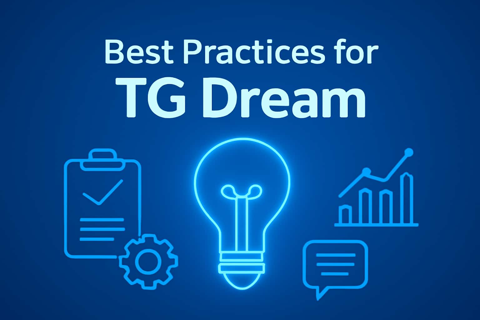 An informational graphic representing best practices for using TG Dream.