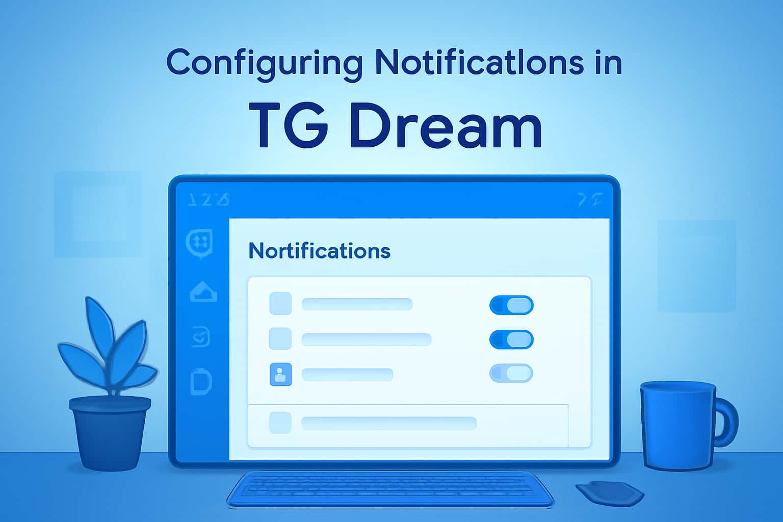 An informative scene depicting the configuration of notifications in TG Dream.