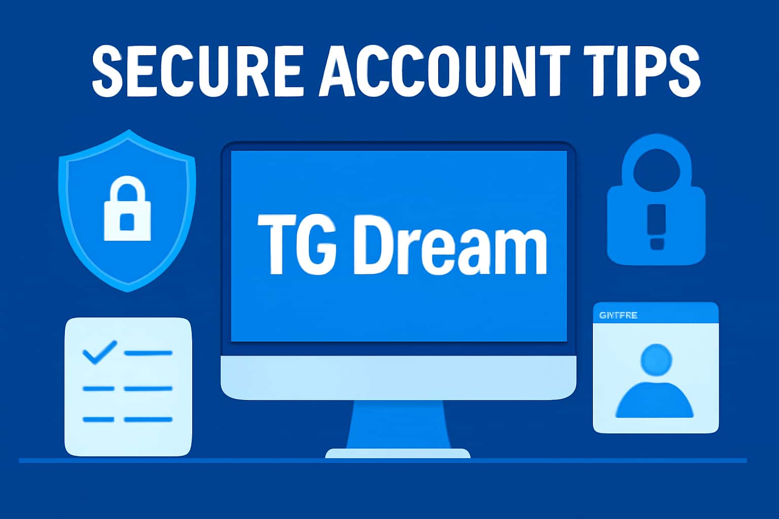 Informative scene showcasing Secure TG Dream Account Tips with relevant text.