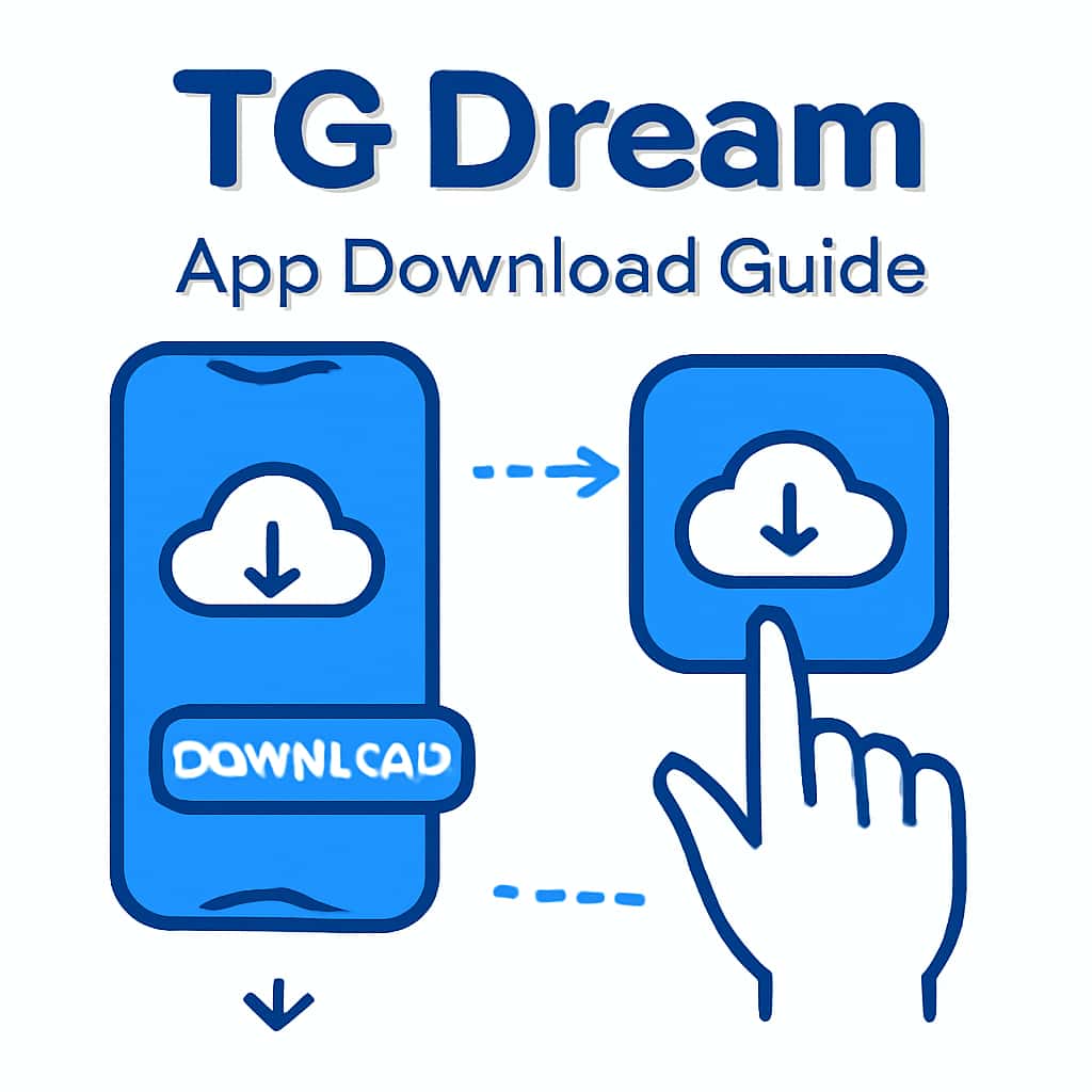 An educational diagram about installing the TG Dream app.
