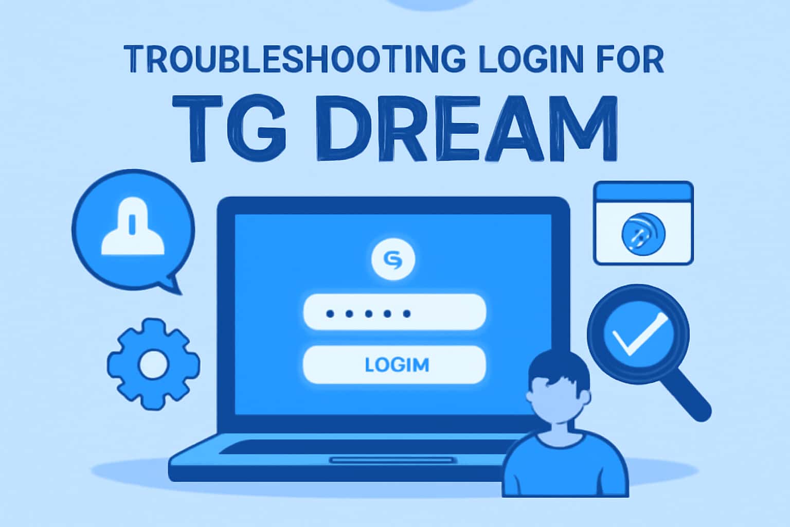 An informative scene depicting support for TG Dream login troubleshooting.