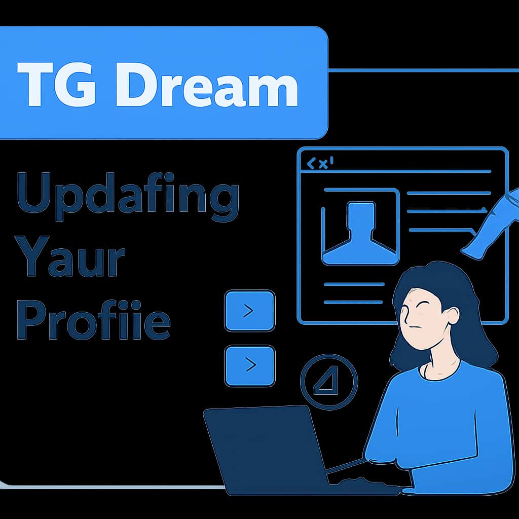 An educational diagram illustrating the steps for updating a TG Dream profile.